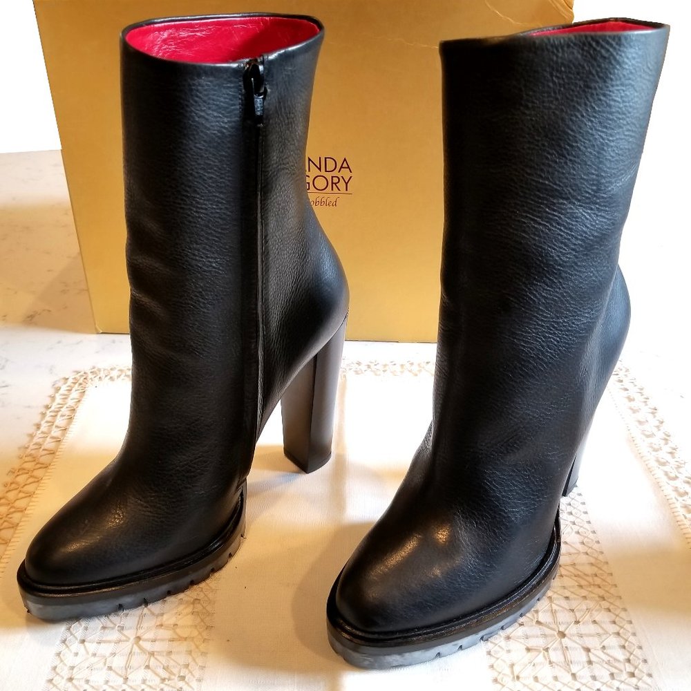 Amanda Gregory high heel leather boots Rare